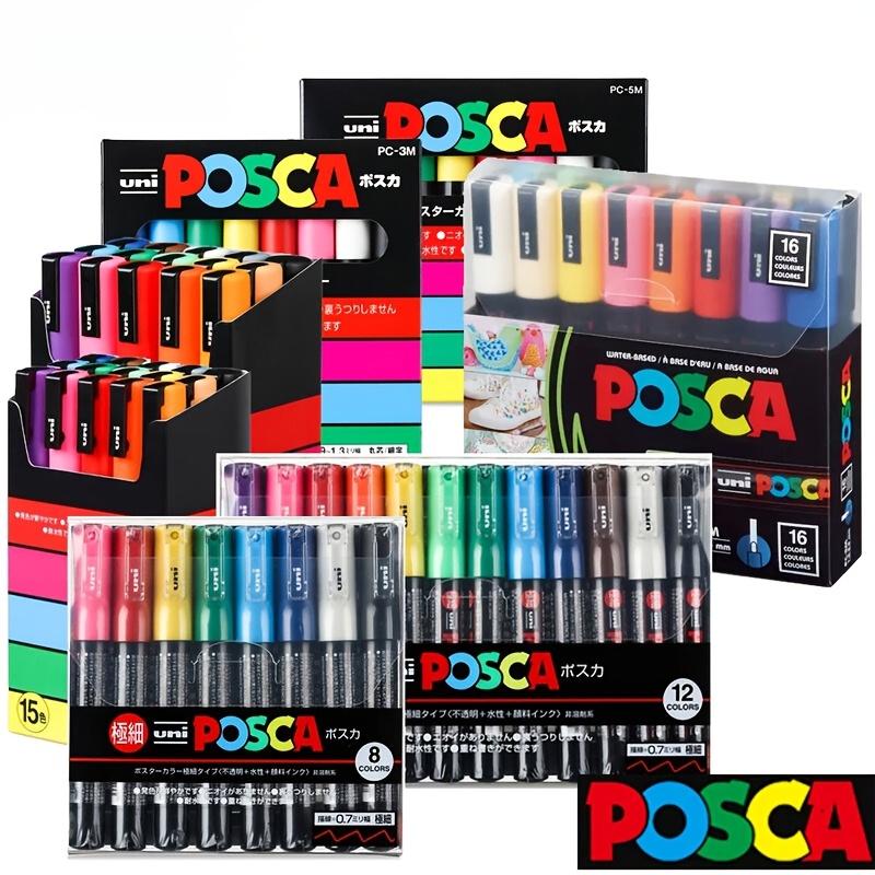 

Posca Set Of Markers - Point, Professional Color Pens For Painting, Drawing, Graffiti, Art Students - Ideal On Plastic Surfaces