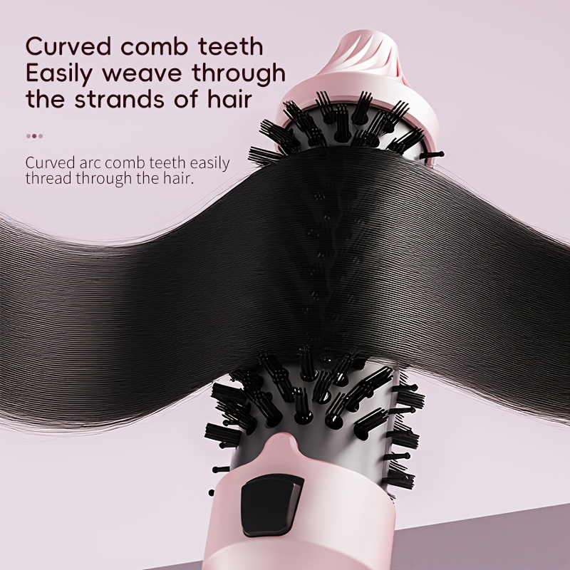1 in 1 brush styler dual voltage 110 210 c fast for volume non tangling compact lightweight design with ergonomic handle interchangeable comb attachment works as hair straightener curling wand comb voltage 110 240v ideal for wet dry hair women men travel friendly hair styling device Product details 5