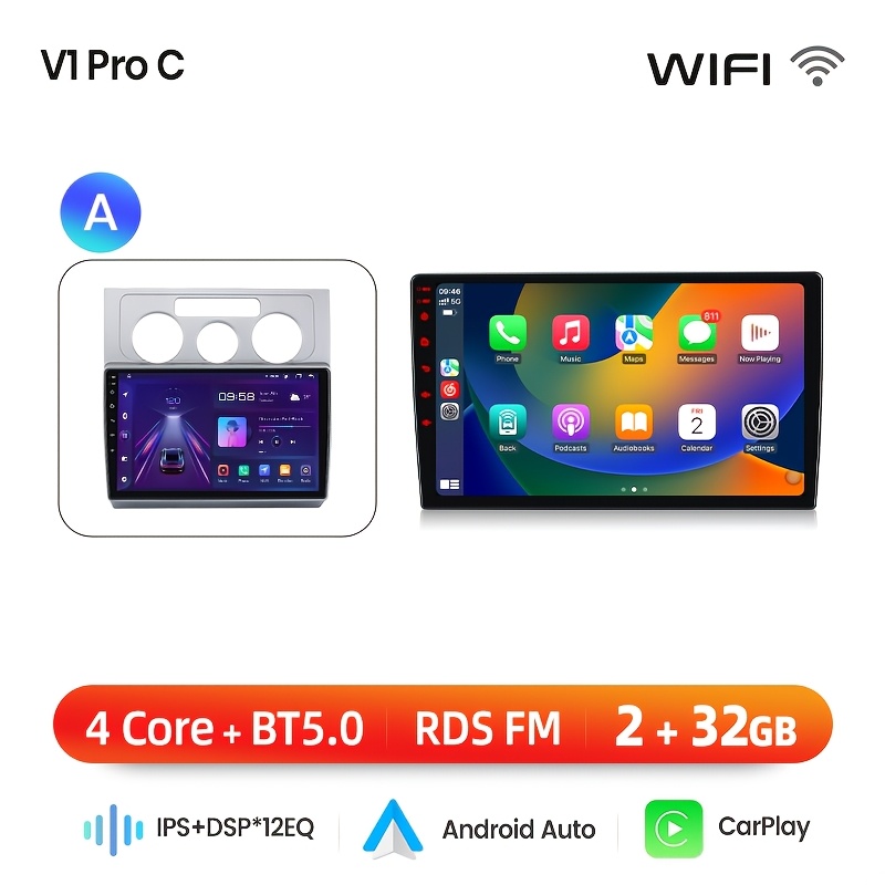 Image of Junsun Model A Silvery 10 Inch 15 Car Stereo 4 Core 2+32g, Auto Gps , Wifi Fm Rds Dsp Multimedia Radio For For 1 2003 2004 2005 2006 2007 2008 2009 2010.