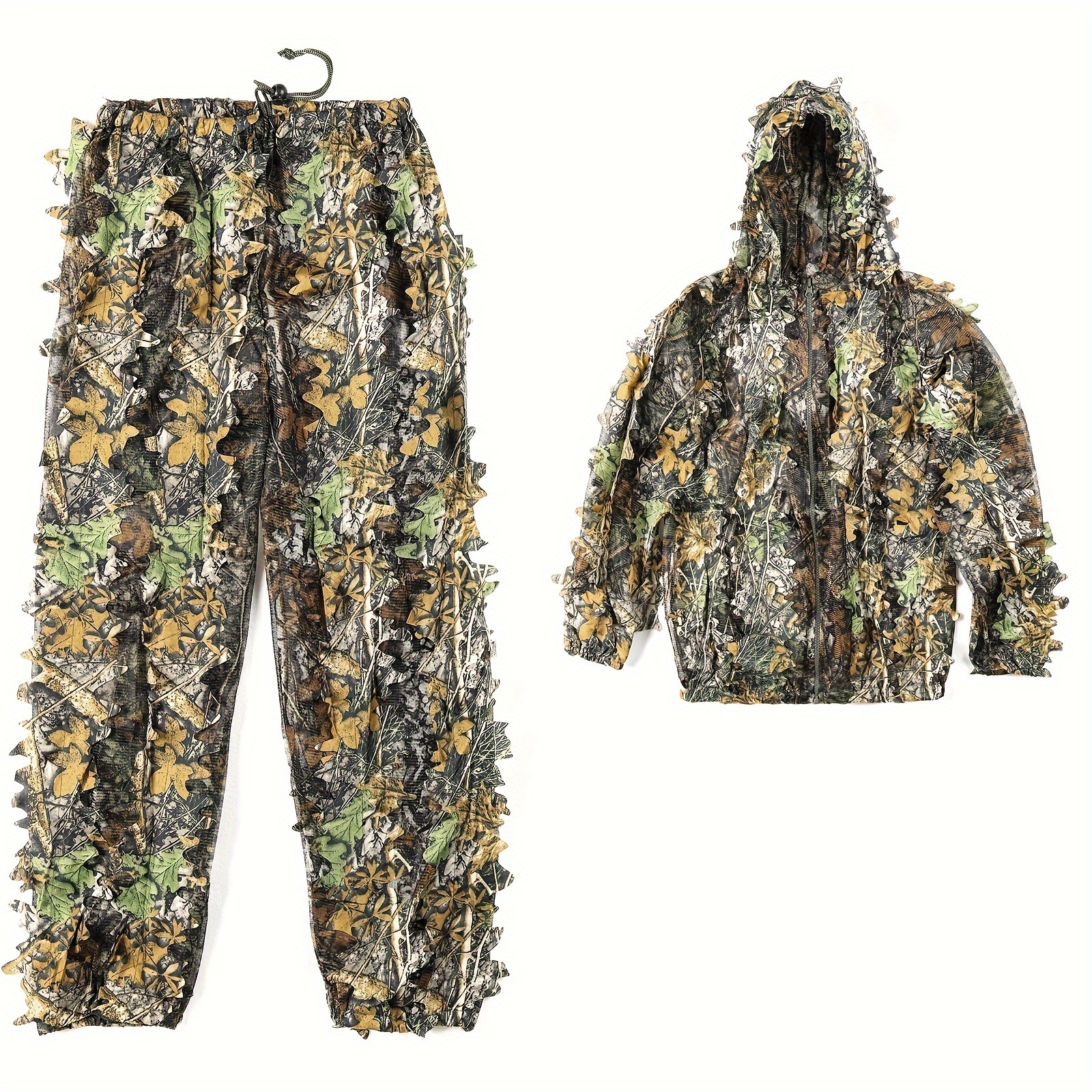 

Lightweight 3d Green Leaf Camouflage Ghillie Suit - Perfect For Outdoor Games And Halloween Costumes, Wildlife Photography Camouflage Suit