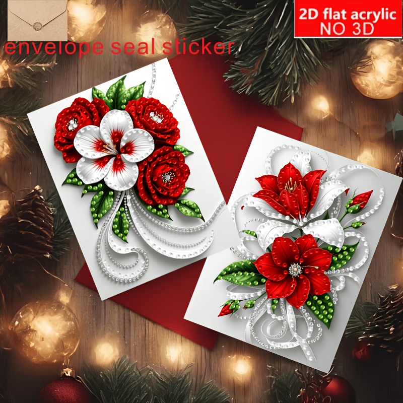 TEMU 6 stuks 2D Platte Print Originele Nieuwigheid stuks Set Nieuwe Irreguliere Diamant Schilderij Kit, Diamant Bloem Kunst Wenskaart - Irreguliere