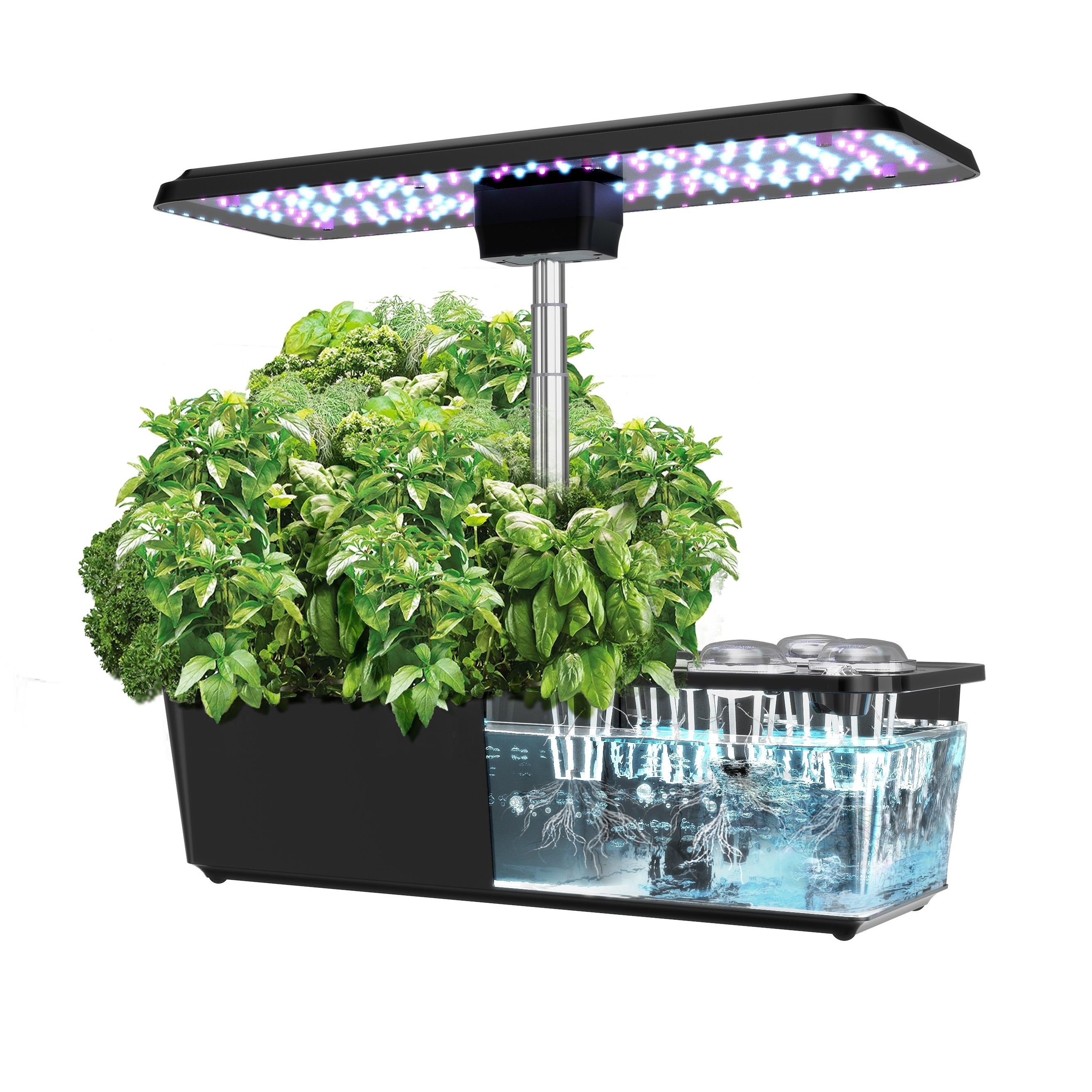

12-pod Hydroponics Growing System - Indoor Greenhouse With 36w 5-color Full Spectrum Led, Automatic Timer, Noise Reduction Pump, Up To 23" Growth Height