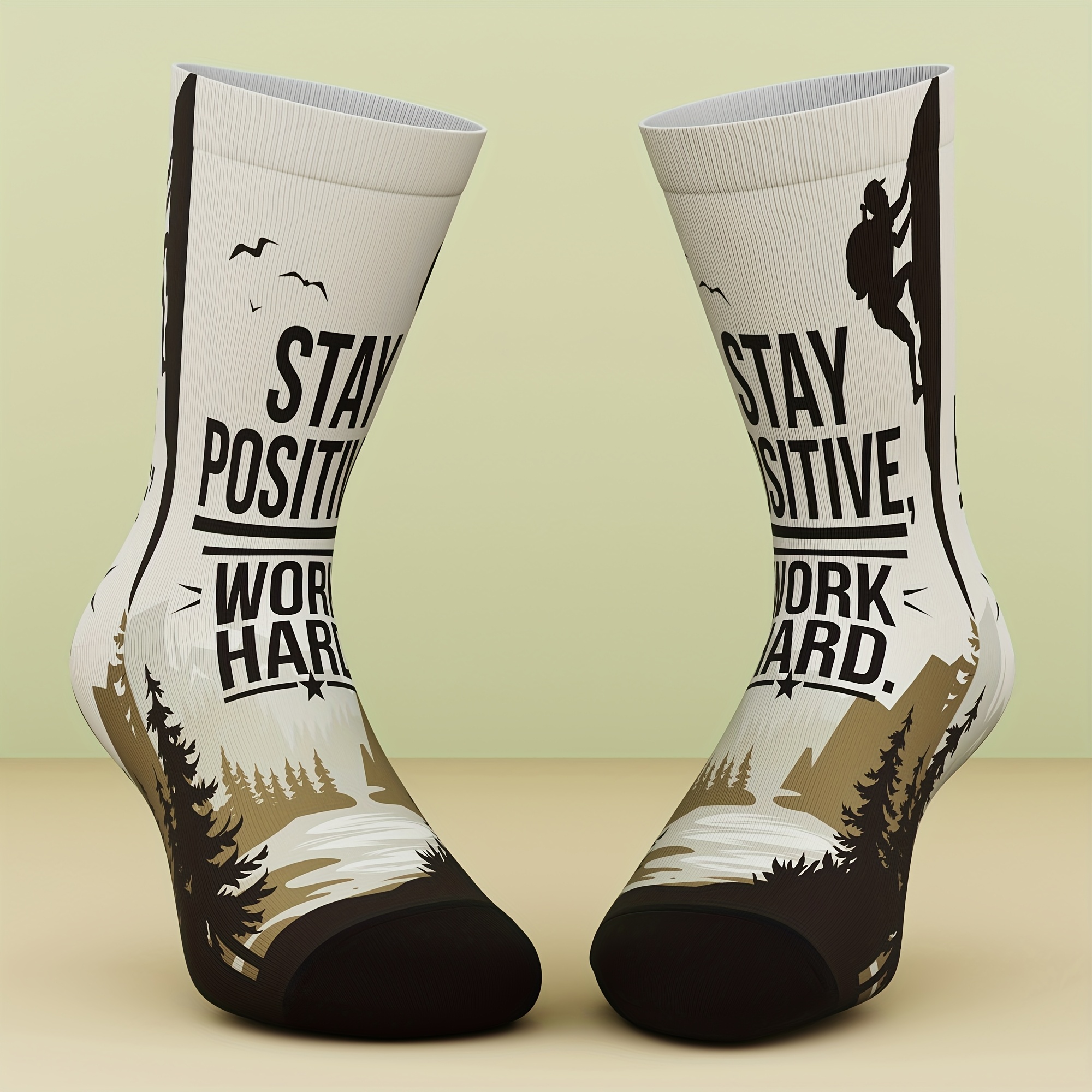 TEMU 1 Par de Calcetines Unisex, Diseño de Escalada, Frescos y Brillantes, Modernos y Cómodos, Regalo de Calcetines Originales, Adecuados para