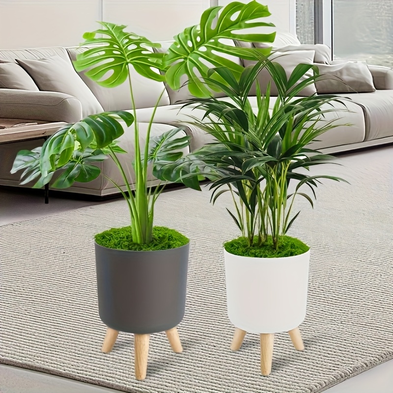 Simulated Moss Planter, Faux Plant Pot, with Artificial Moss, Detachable  Support Wooden Legs Planter, Plant Pot, Real And * Plants * Pot, Pot,  Planter Support, Planter Rack for Bedroom Living Room ...