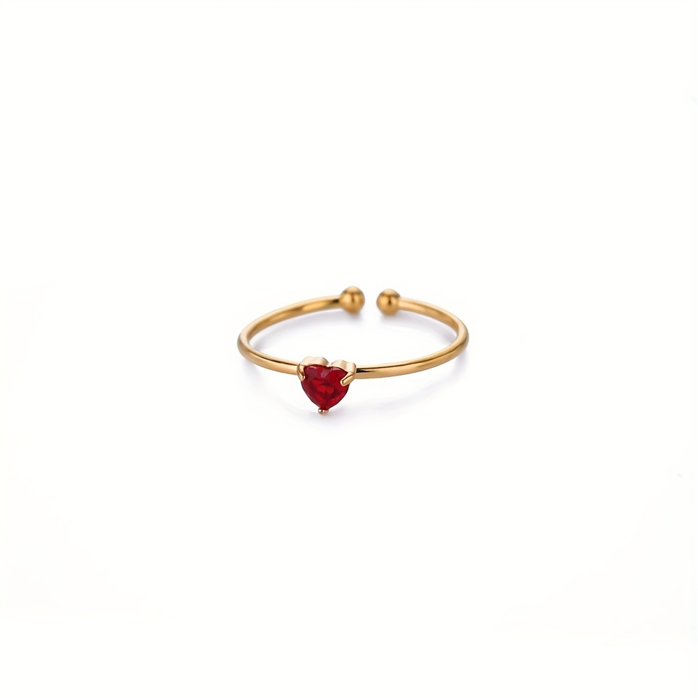 TEMU 1 Stainless Steel Birthstone , Easy And Elegant Fashion, Suitable For Daily Matching, Birthday Gift