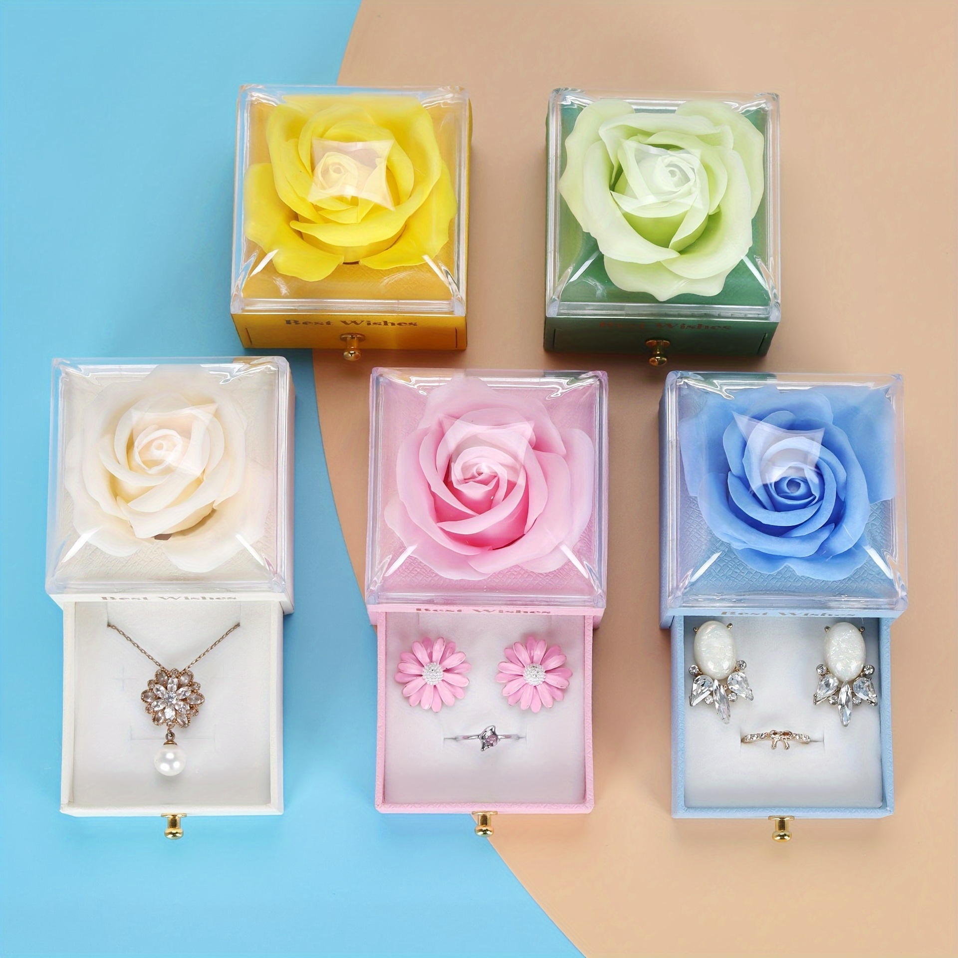 

1pc Exquisite Jewelry Box With Drawer, Gift Packaging Box With Handbag, Suitable For Ring, Earrings, Necklace Packaging