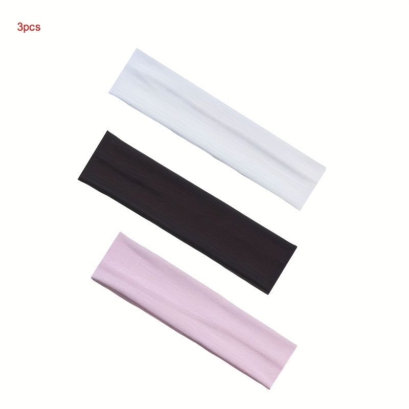 3pcs Yoga Fashion Headband, Easy And Sweet Sports Headband Hair Additions, Solid Color Hair Band Hair Rope, Suitable For Daily Life And Yoga Fitness Running Football Basketball Riding Sports