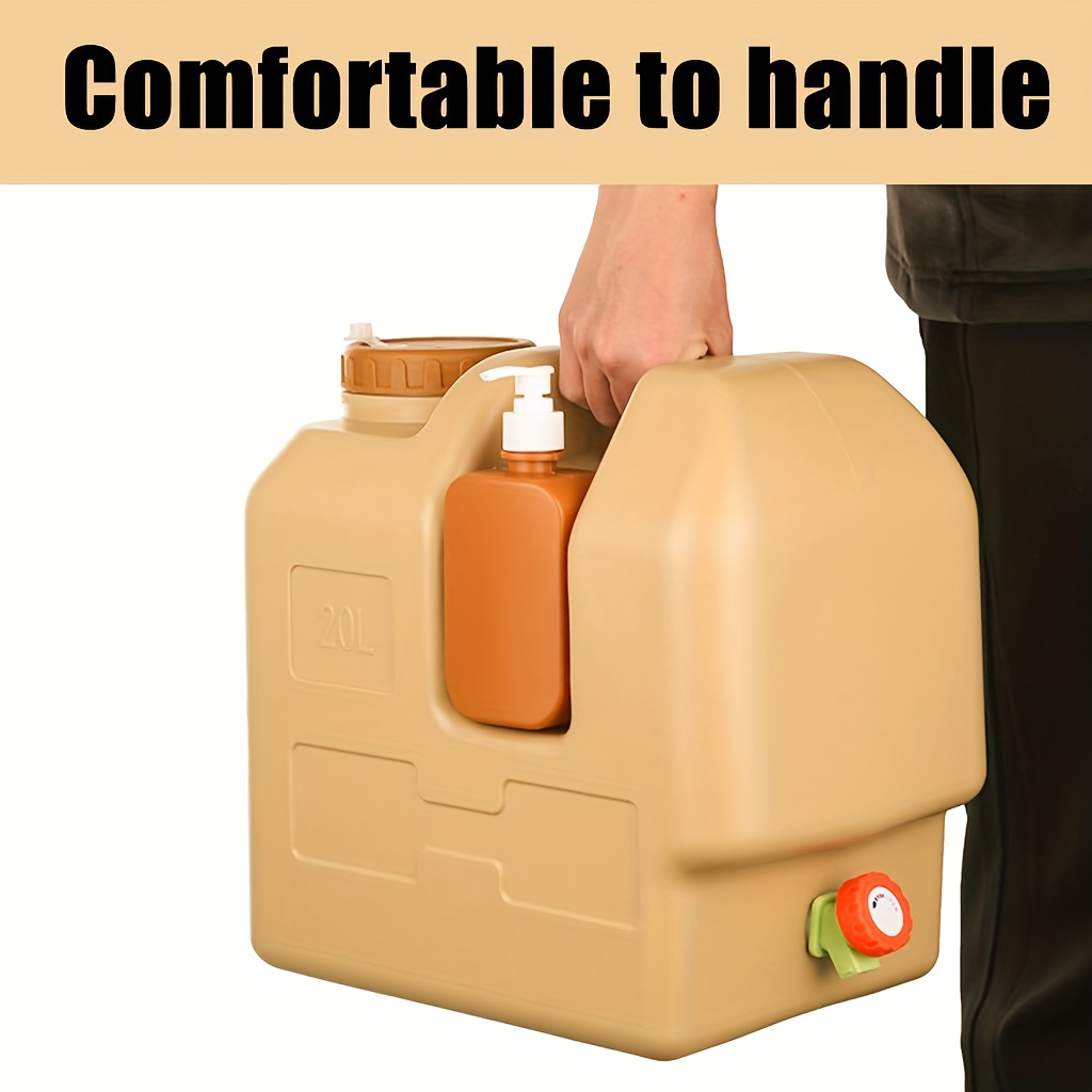 TEMU 20 Liter Outdoor Water Storage Bucket, Portable Drinking Water Bucket - With Cleaning Liquid Bottle, Control Water Volume, Water Needs, Pe