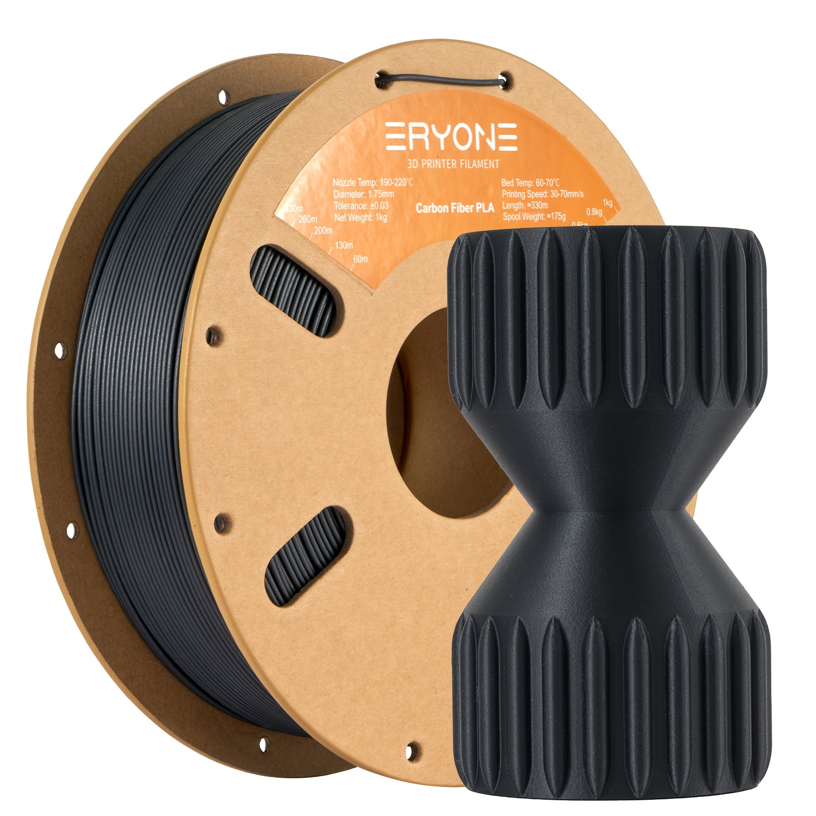 Eryone 2kg Pla Carbon Brazing 3d Printing Supplies Filament For 3d Printer, 1.75mm +/-0.03mm, 2kg (2.2lbs)/spool