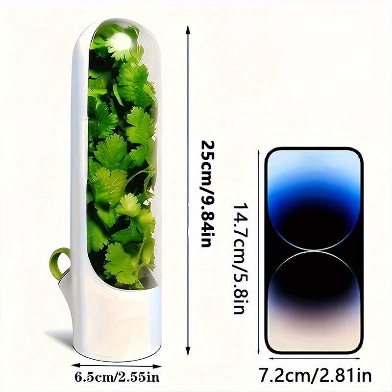 TEMU 1/2pcs Vegetables Preservation Pod Preservation Vegetables Freshcoriander Container Suitable For Refrigerator, Herbpreservation, For Mint