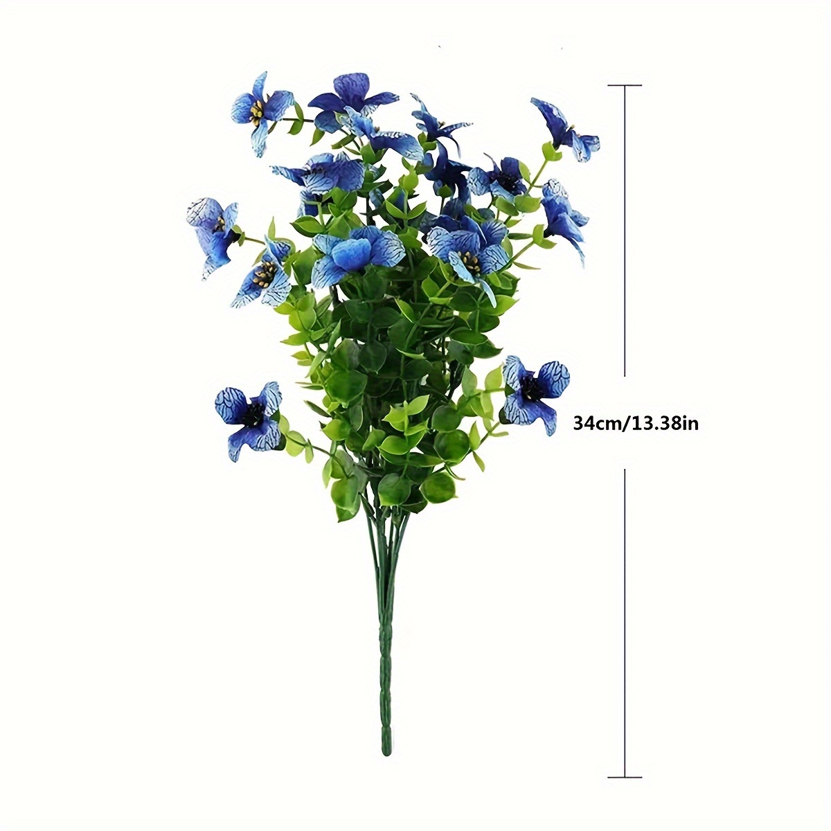 TEMU 6 Bundles Artificial Flower Eucalyptus Violet Uv Resistant Fake Plants Plastic Plant For Indoor Outdoor Living Room Balcony Window Decoration Ornaments