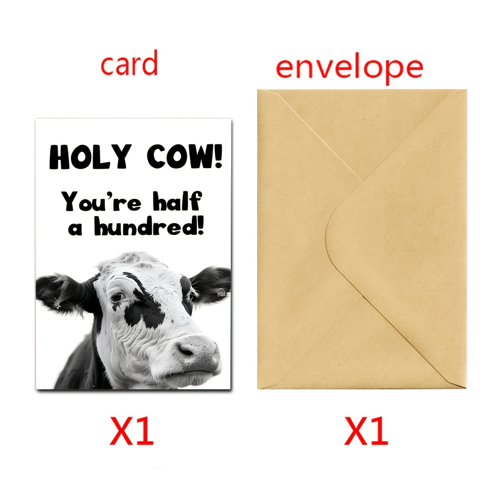 TEMU 1pc With Envelope, Fun 50th Birthday Card For Men Or Women | Humorous Greeting Card For Him, Her, - 50th Birthday Party Decor, Novelty Souvenir