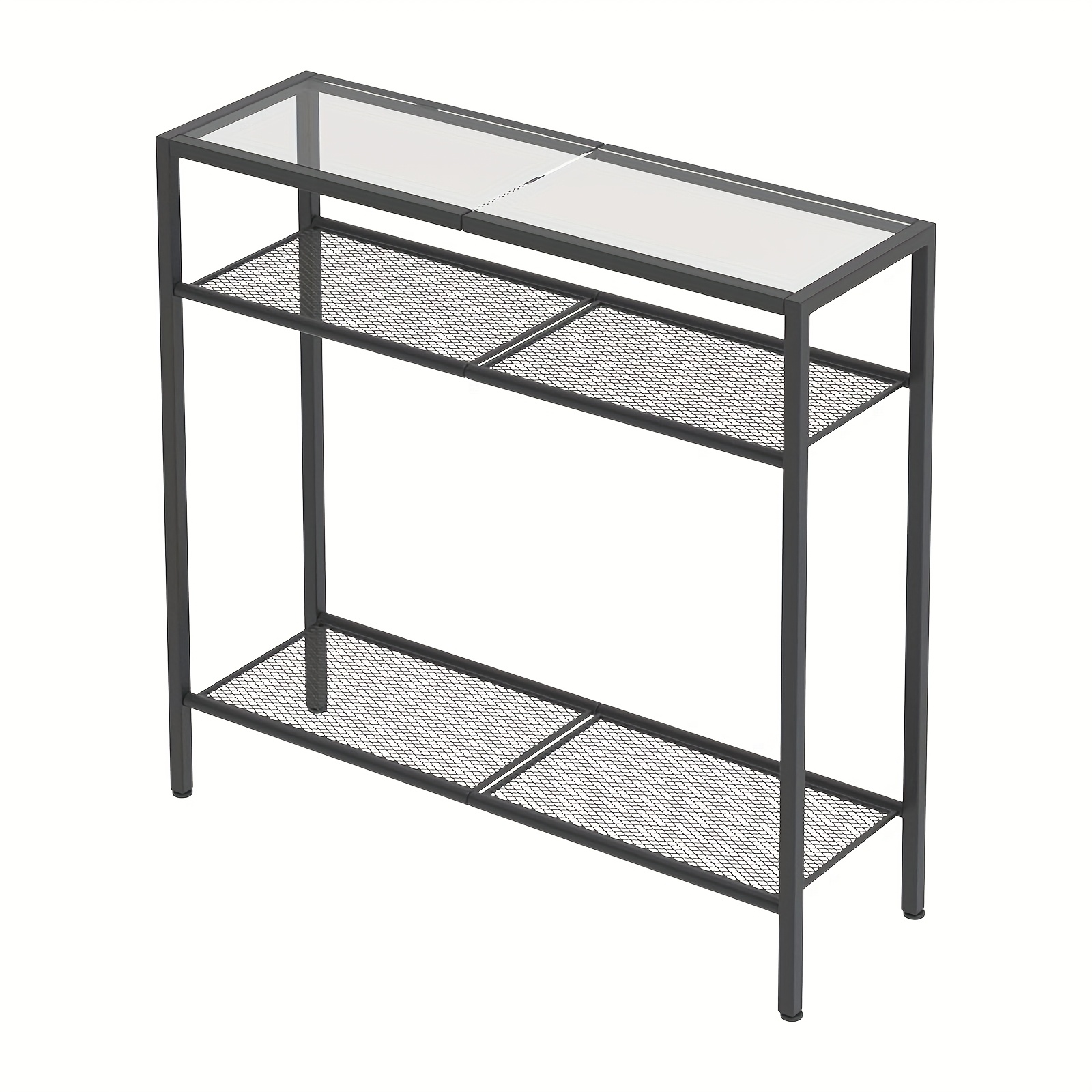 Console Table, 75 Cm Entryway Table, Tempered Glass Sofa Side Table, Easy , For Entrance, Living Room, Foyer, Hallway, Bedroom, Golden