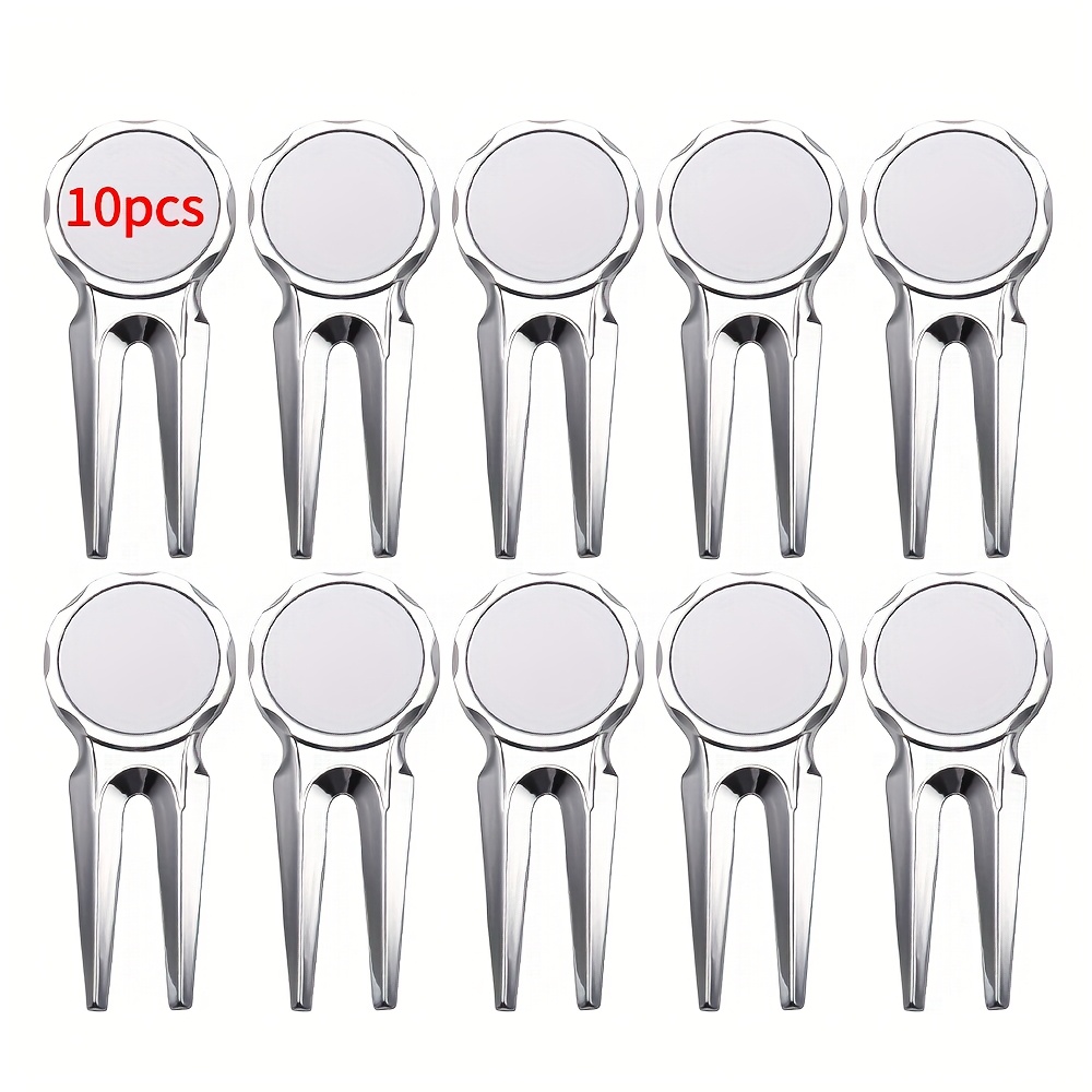 TEMU 10pcs Marqueur de vierge pour sublimation thermique, outil de de golf en métal, clip de chapeau de golf vierge en métal pour le de polissage,