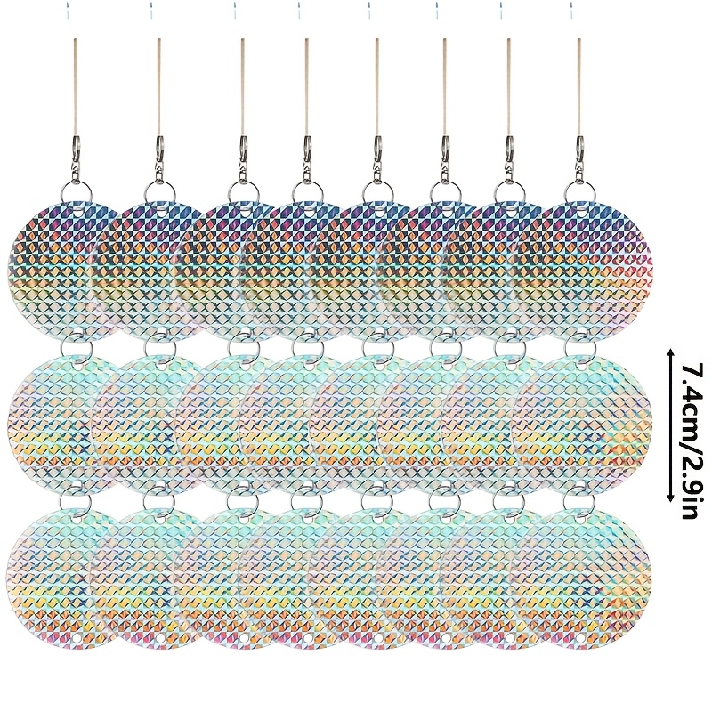 TEMU 24pcs 3in Diameter Bird Repellent Goods, Pigeon Repellent, Crow Protection, Swallow Repellent, Double-sided Reflective, 360° Rotation, Thicken
