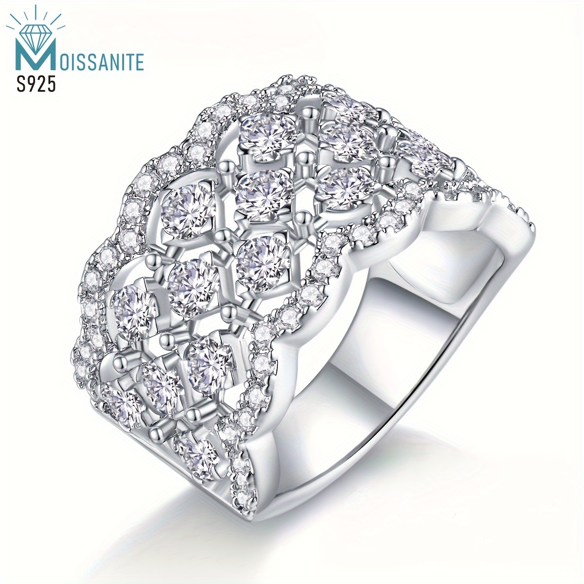 

1pc 925 Sterling Silver Moissanite Ring Women' Ring Engagement Wedding Anniversary Gift Gift , Lovers