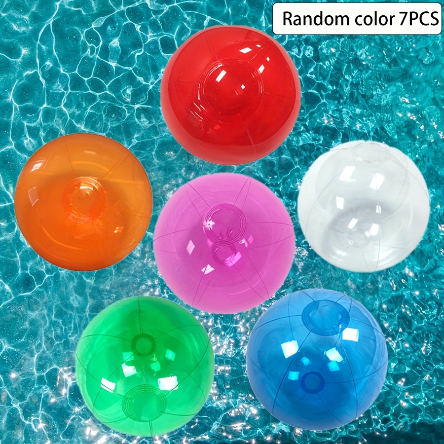 4pcs Clear PVC Inflatable Beach Balls - Durable Outdoor/Indoor Pool Party Toys, Parent- Floating Balls for Backyard, Beach * *, Beach Essentials | Celebration Accessories | Light Balls, Beach Accessories