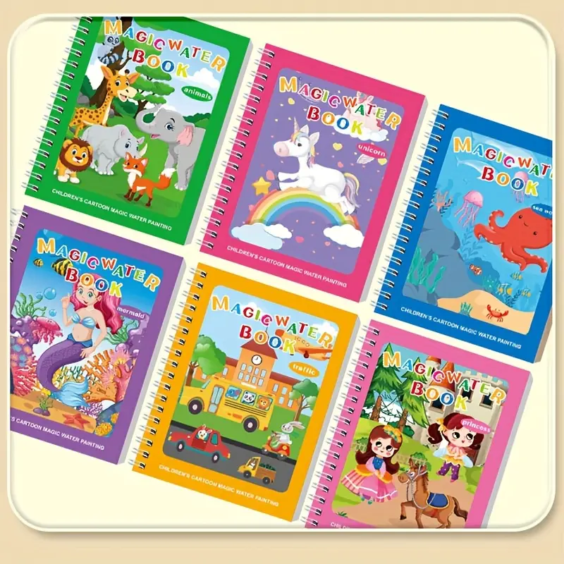 reusable watercolor activity book with waterproof design double sided pages pen educational magic drawing book reusable water painting book vibrant illustrations ideal gift for Product details 0