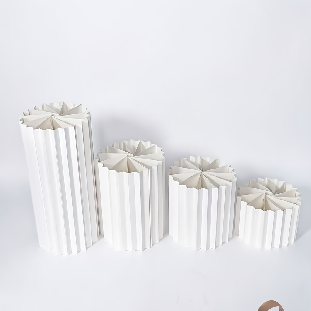 TEMU 4pcs Bohemian Foldable Round Tabletop Display Stands Suitable For Weddings, Parties, Birthdays - -themed Collapsible Paper Stands For Tables,