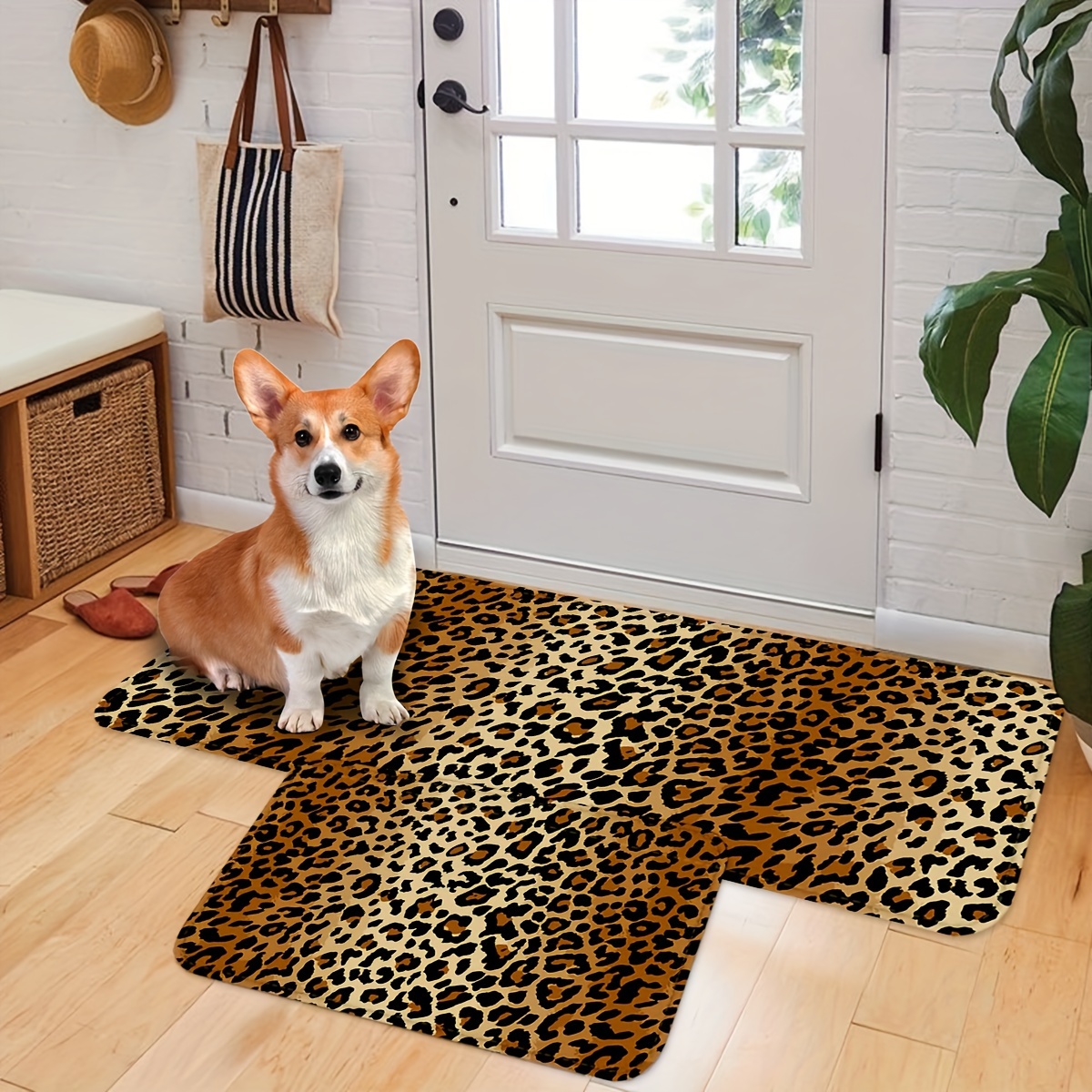 

Leopard Print Butterfly Kitchen Mats - Non-slip, Durable & Machine Washable Runner Rugs For Home, Office, And Bathroom - Comfortable Standing Pads For Sink, Laundry Room - Spring Decor