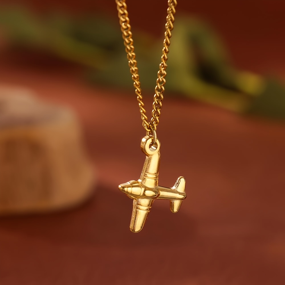 tone airplane pendant necklace women cute Temu