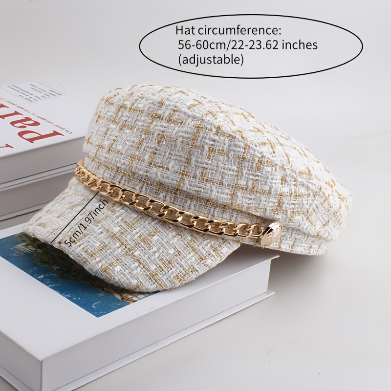 autumn winter plain octagonal cap women european american  display picture 3