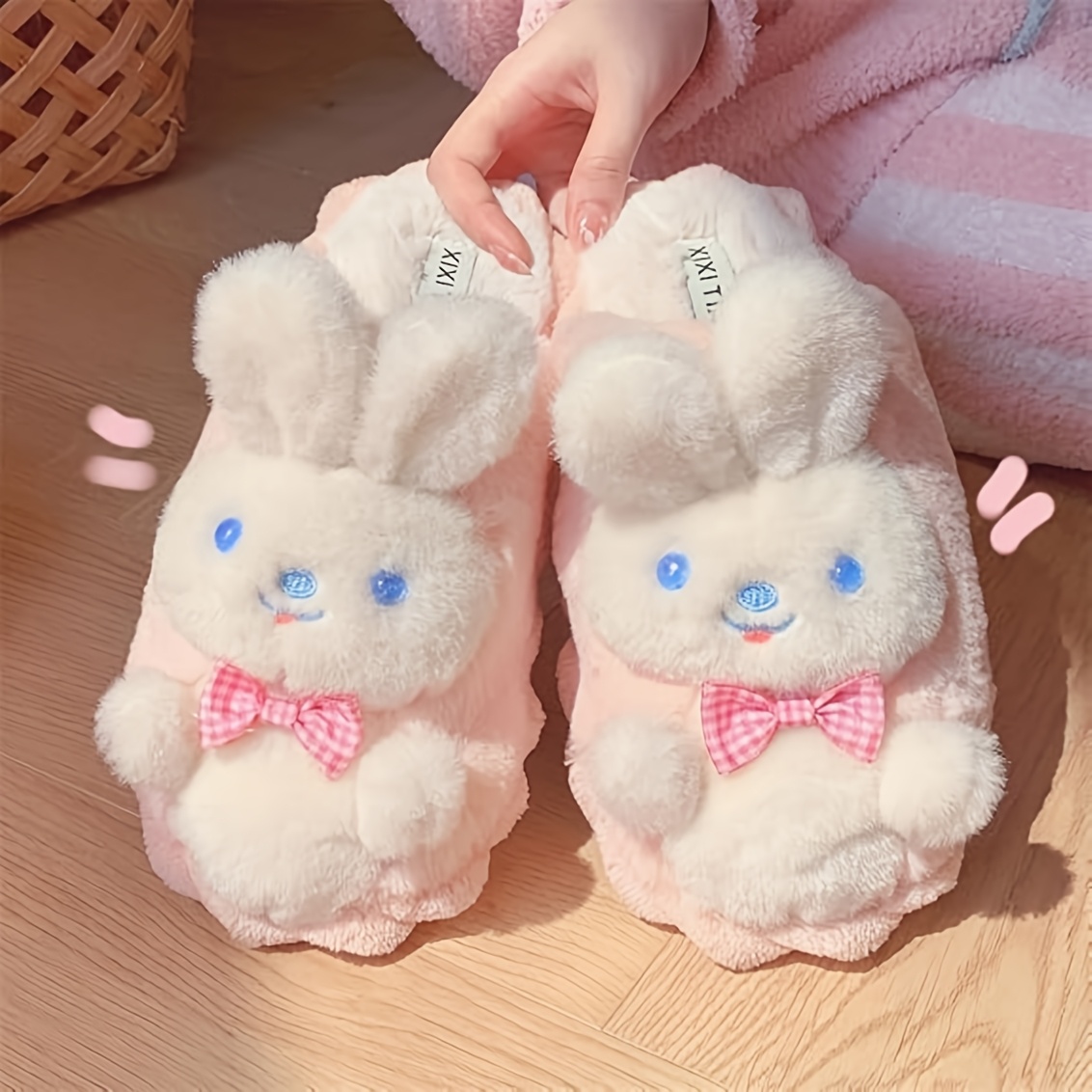 XIXITIAO Ladies Rabbit Slippers And Bear Slippers Couple'S Indoor Slippers  Cute Animal Slippers Furry Couple'S Home Slippers Comfortable Ladies' Home