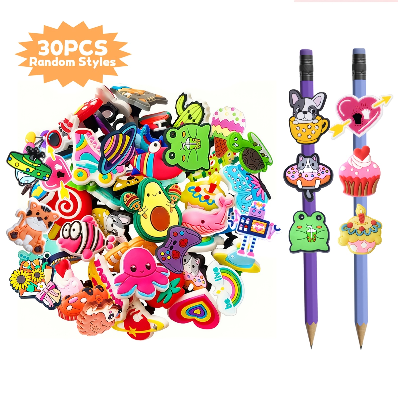 TEMU 30 Pencil Decorations, Random Styles Of Pencil Ornaments, Suitable For Party Favors, Holiday Supplies, Back-to-school Gifts, Student Gifts And