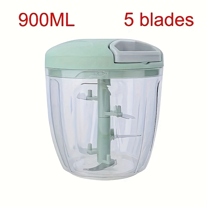 TEMU 1pc Multifunctional Manual Kitchen Garlic Grinder, Manual Food Processor With Stainless Steel , Multifunctional Vegetable Chopper With Food