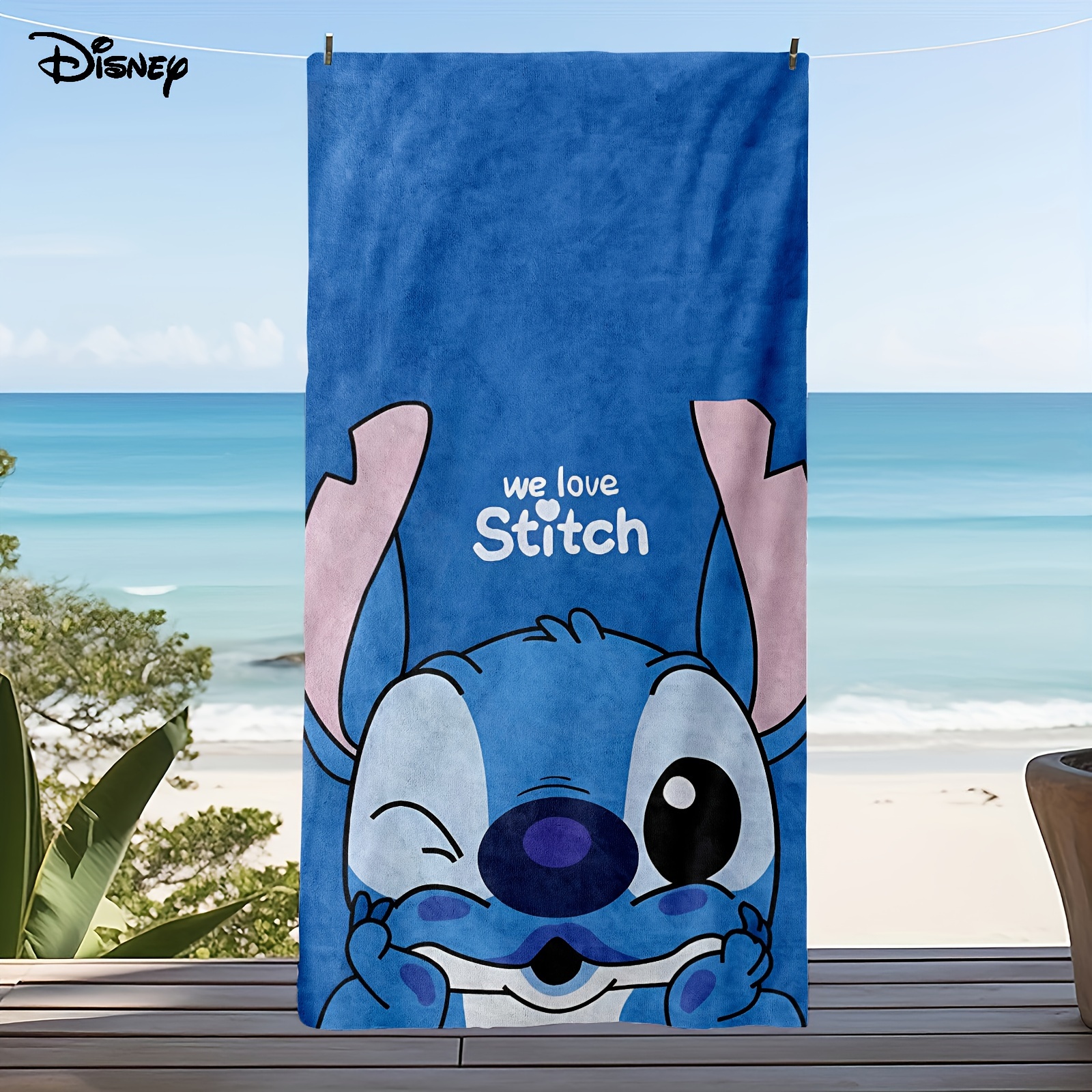 

1pc Stitch Pattern Beach Towel, Super Absorbent & Quick-drying Swimming Towel, Lightweight & Soft Beach Blanket, Suitable For Beach Swimming Outdoor Camping Travel, Ideal Beach Essentials