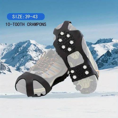 2pcs clavos de hielo para zapatos y botas, púas de nieve de acero inoxidable de silicona para zapatos, clavos para equipo de pesca en hielo, suministros de invierno para escalada y senderismo