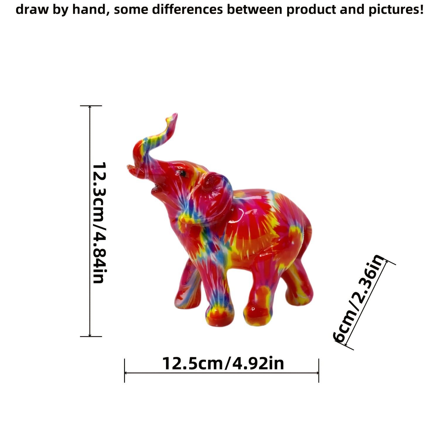 Image of 1pc Colorful Elephant Resin Statue, Modern Room Decor, Suitable For Room, Tv Cabinet, Study And Office Desktop Decoration, Best Gift For Elephant Enthusiasts