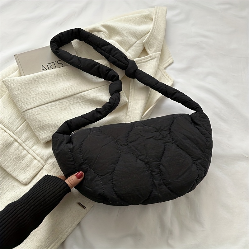 TEMU 1pc/new Elegant Women'-shoulder Crossbody Bag, Dumpling-style Crossbody Bag, Quilted Crossbody Bag - Soft Padded Shoulder Strap, Large Capacity