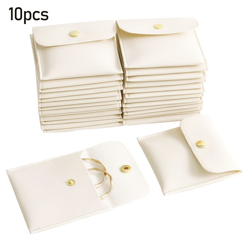 TEMU 10pcs/20pcs Jewelry Pouches With Snap Closure - Elegant Gift Bags For Earrings, Necklaces, Bracelets, And Rings - Durable Storage And Organizing Pouches For Accessories