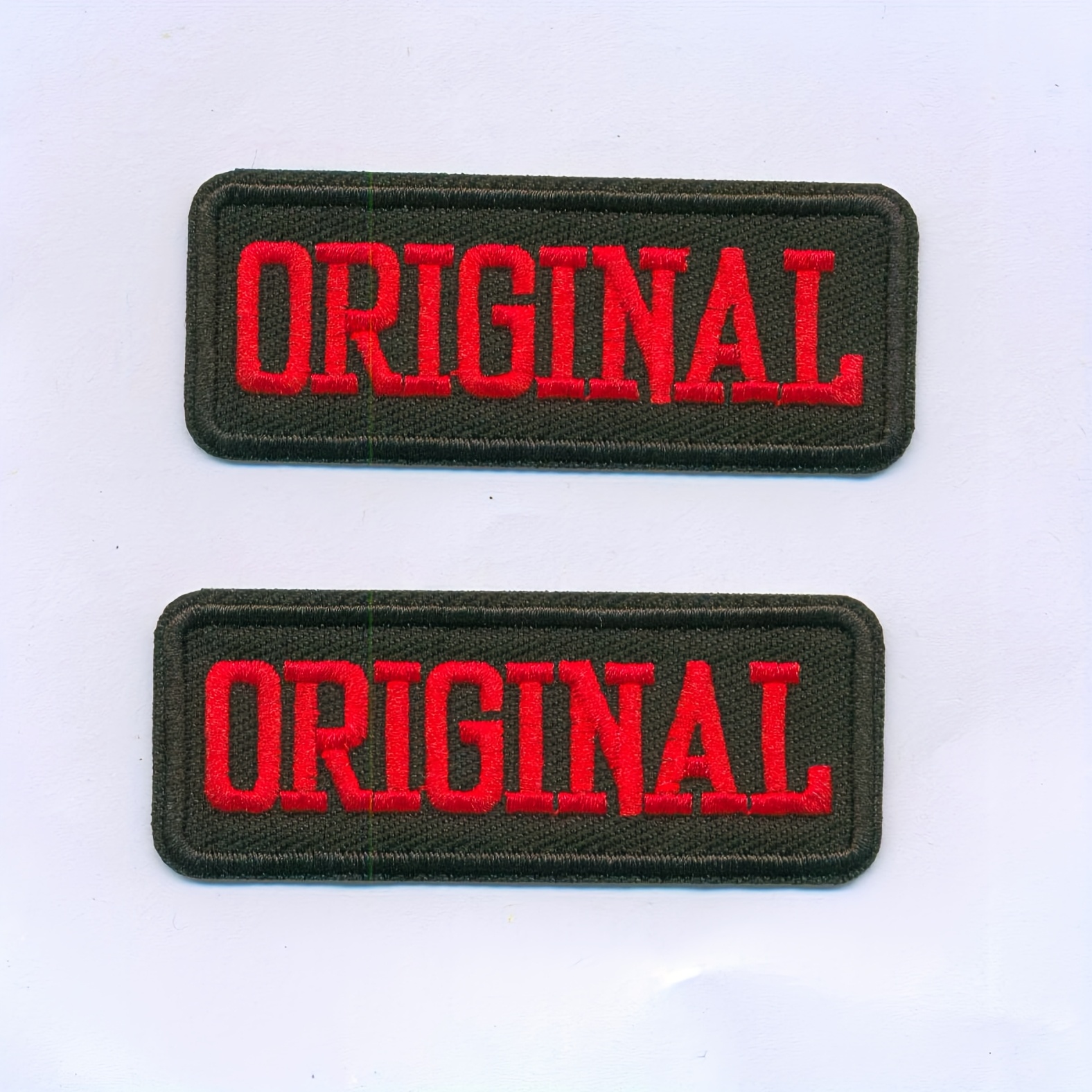TEMU 2pcs Black/red "original" Embroidery Patch Decorations, Suitable For Clothing, Bags And Hats Perfect Diy Decoration, Sewing/iron Handicrafts
