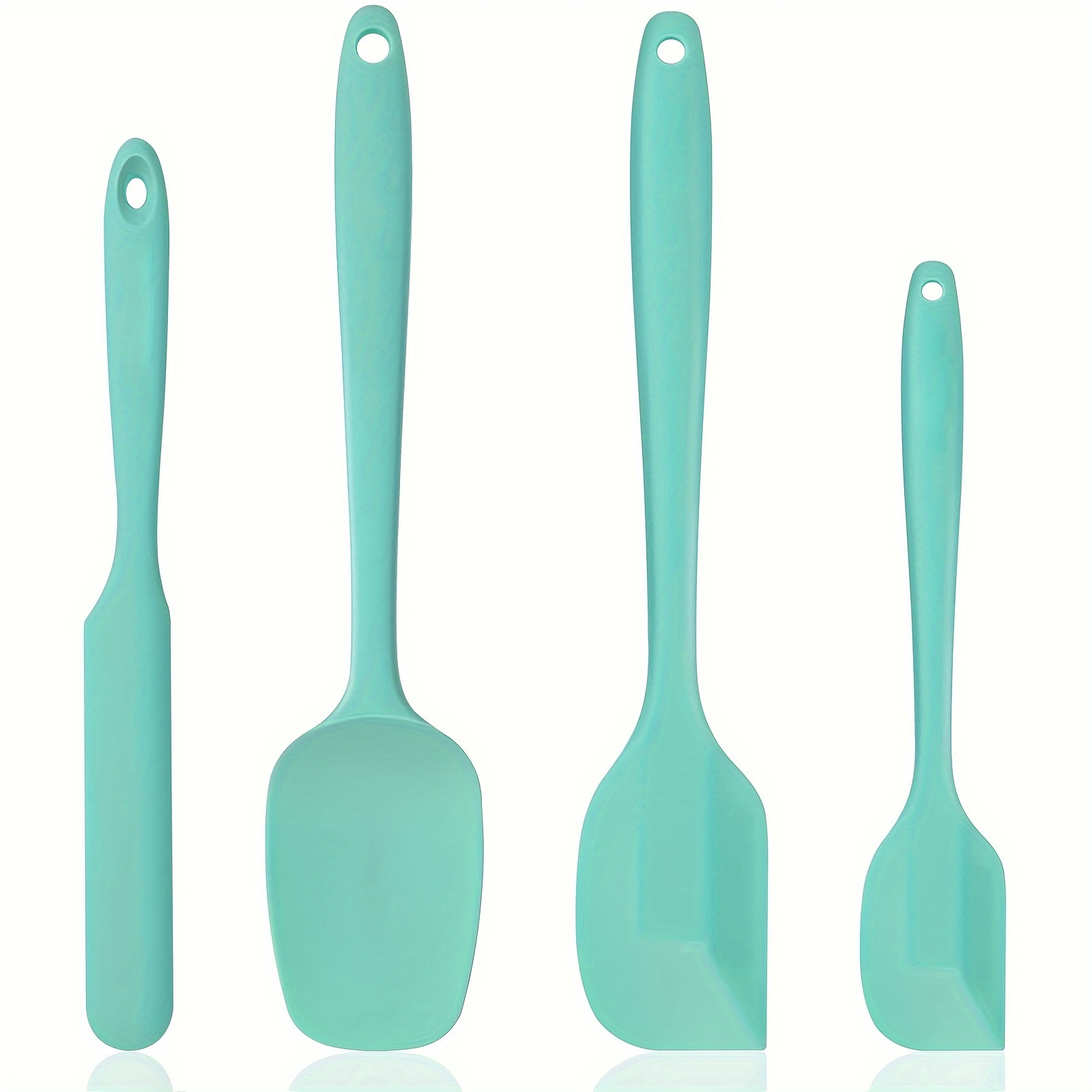 

4-piece Silicone Spatula Set, Seamless Design, Heat Resistant Kitchen Utensils For Cooking, Baking, And Mixing