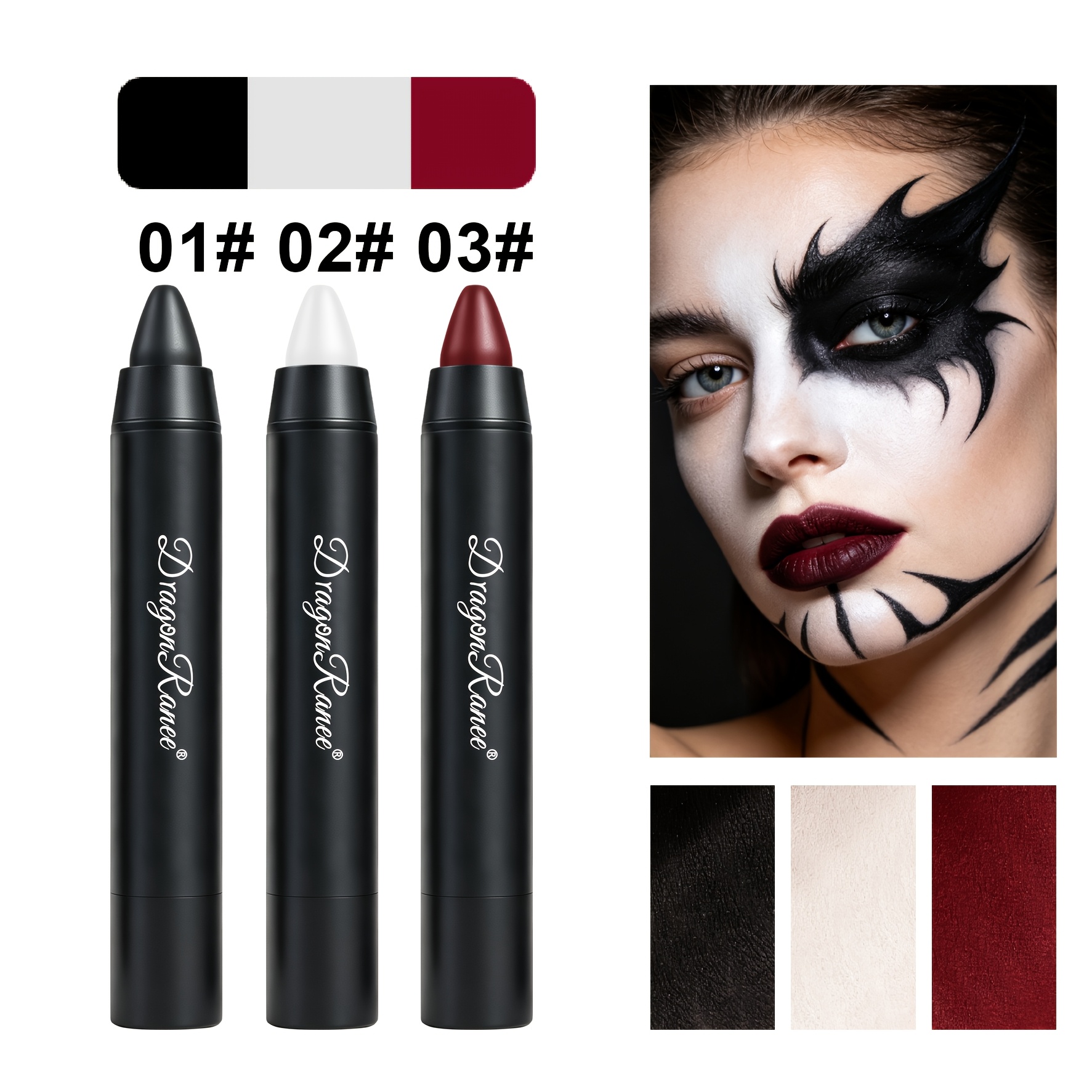 Image of Halloween Colored Lipstick Easy To Apply Red Black White Festival Performance Makeup Lipstick
