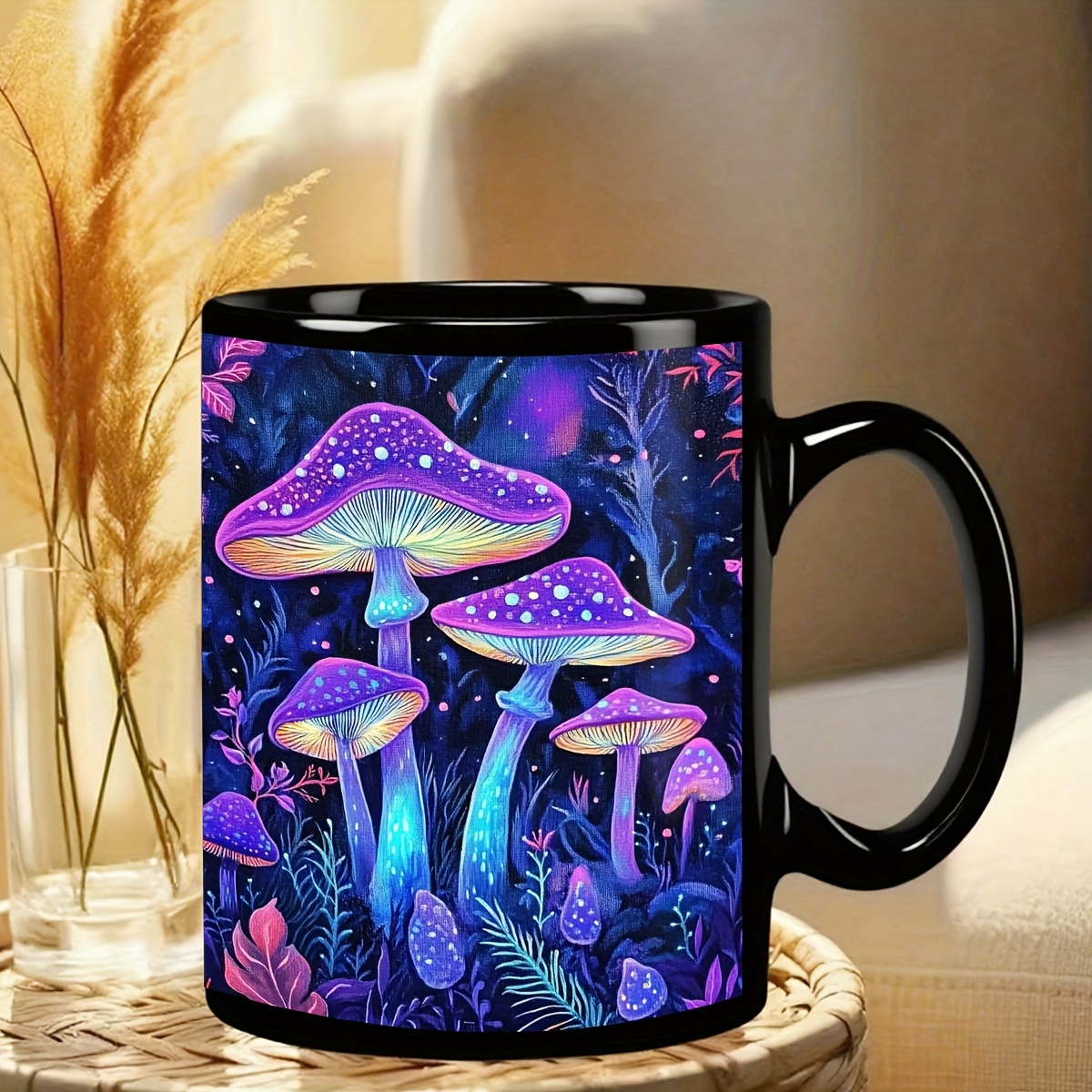 TEMU 1pc Magical Mushroom Mug 11oz Ceramic Coffee Cup For Women, Men, Birthday, Christmas, Valentine's - Drinks, Dishwasher Safe - Perfect Gift For