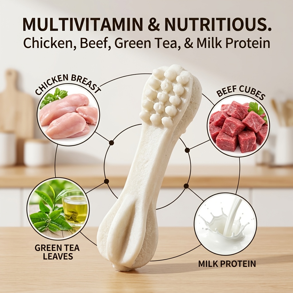 two packs of valuable teeth grinding cleaning and durable diverse flavors beef green tea chicken   food for pets universal for cats and dogs reward training Product details 6