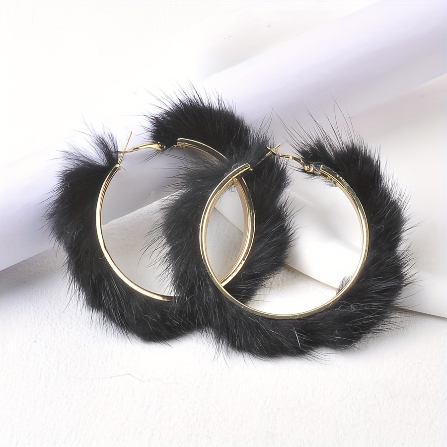 TEMU 2 paires de boucles d'oreilles à grande boucle tendance, exagérées et élégantes, accessoires féminins pour et l'hiver, Noël, Halloween,