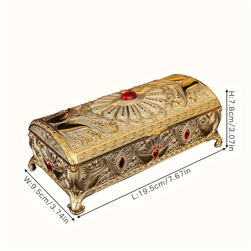 1pc metal craft box creative jewelry storage box wedding birthday gift packaging box details 0