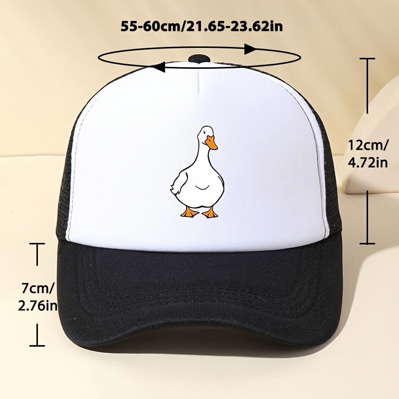 Cartoon Bird Trucker Hat, Baseball Cap with Mesh, Adjustable Hats for Men  Women Black