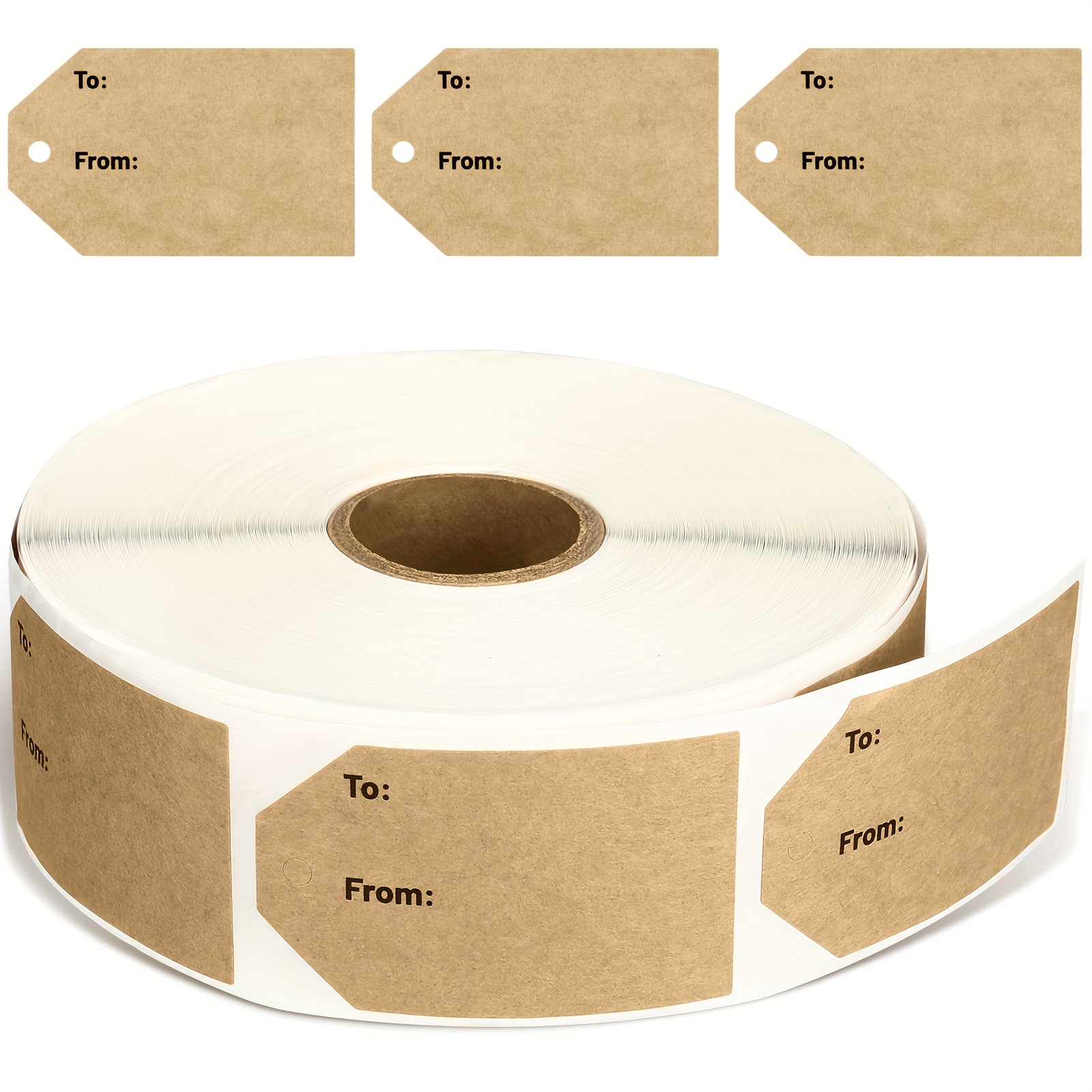 TEMU 800pcs Stickers 1.15" X 2" Tags Sticker Brown Holiday Present Stickers For Christmas Wedding Birthday Anniversaries Presents Packing And