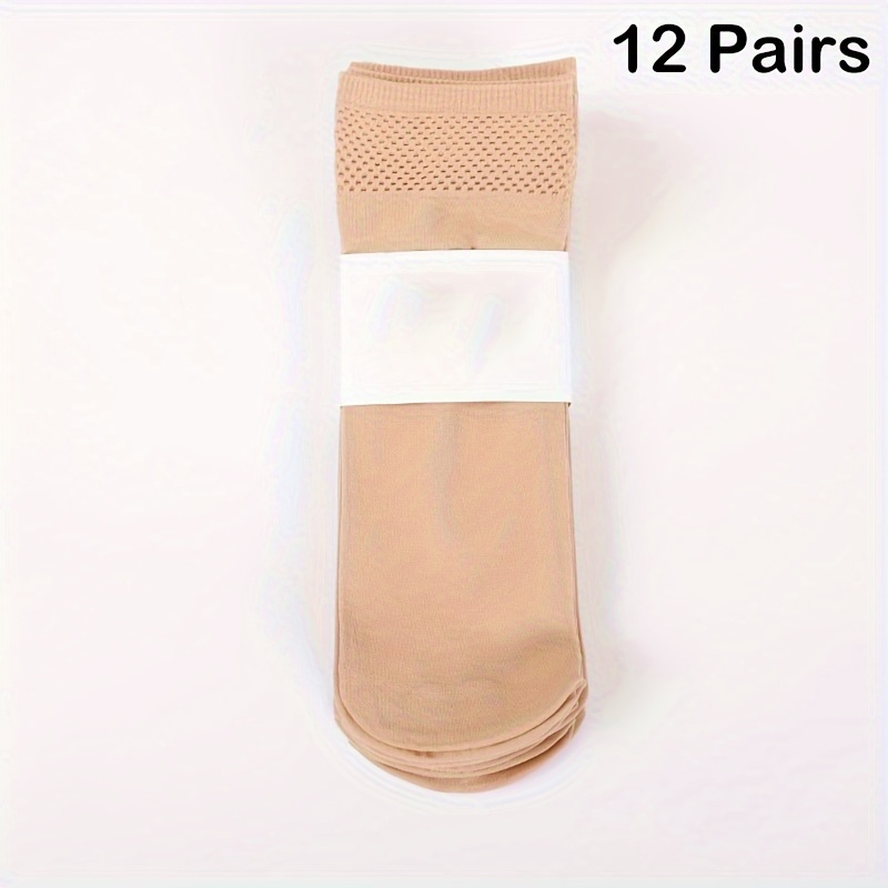 TEMU 12 Paires de Collants opaque jusqu'aux chevilles et chaussettes pour femmes