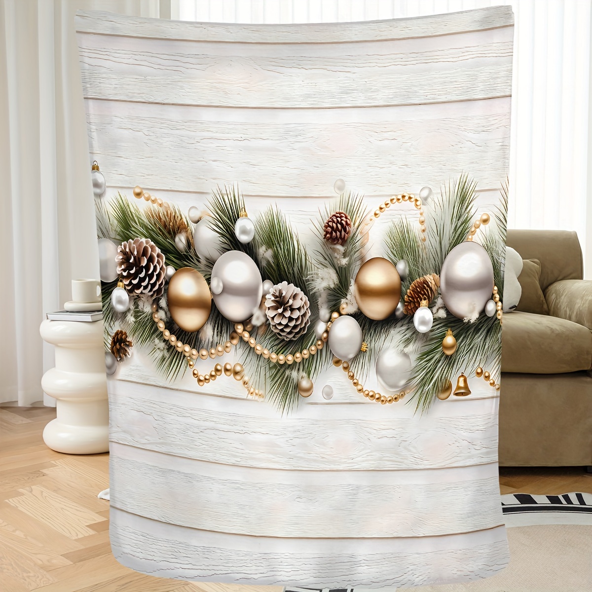 

Blanket - -, , And For Snuggling , Bed, , Or - Christmas Tree & Snowman , Christmas Decor