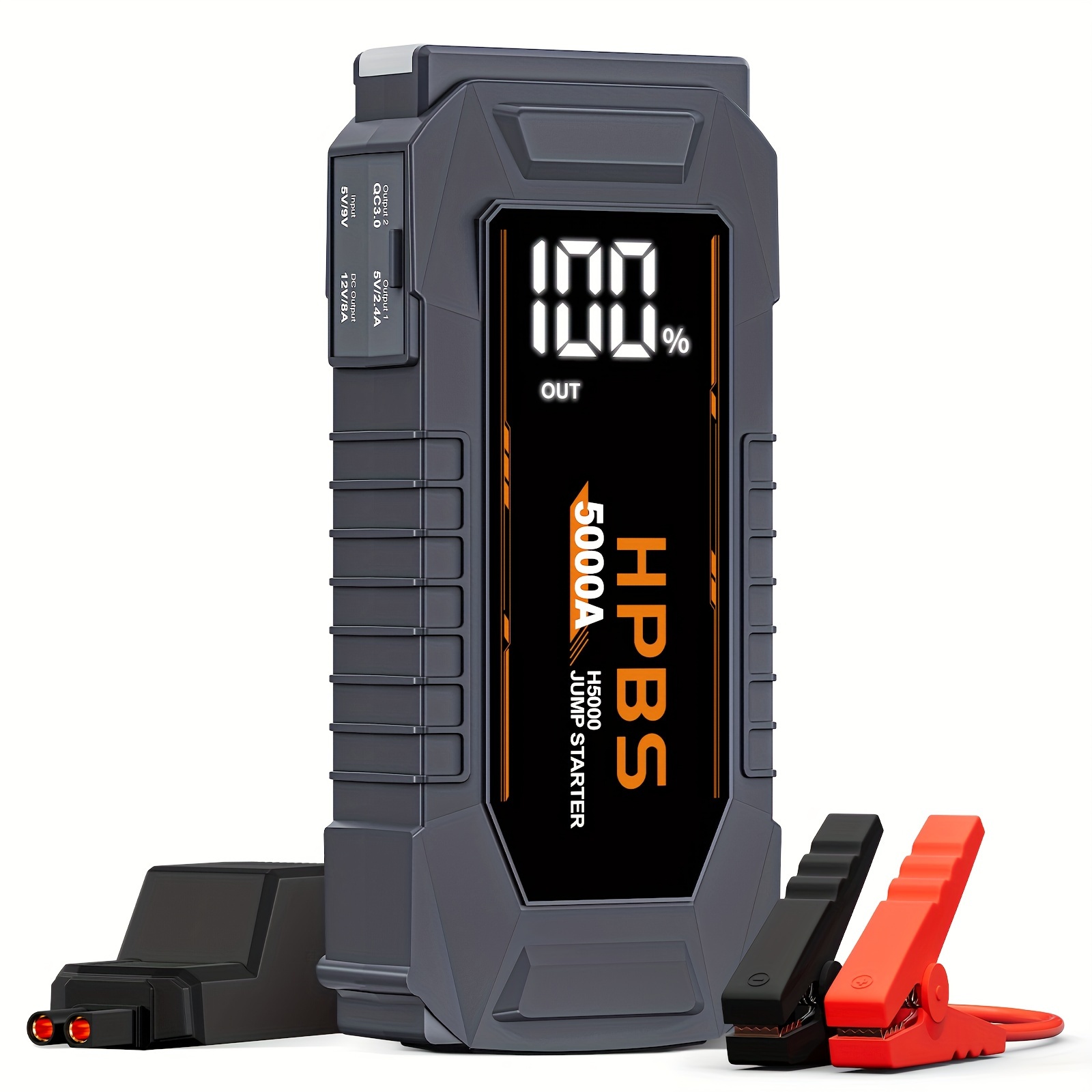 

Car Jump Starter - 5000a Pack For Up To All Gas And 10.0 L Engines, 12v Portable Battery Jump Starter With 3.0" Lcd Display