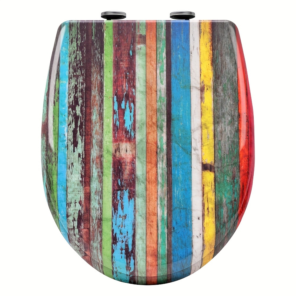 1pcs Toilet Seat With Automatic Drop, Toilet Seat Pattern, Toilet Seat Release Function And, Premium Toilet Seat, Toilet Seat