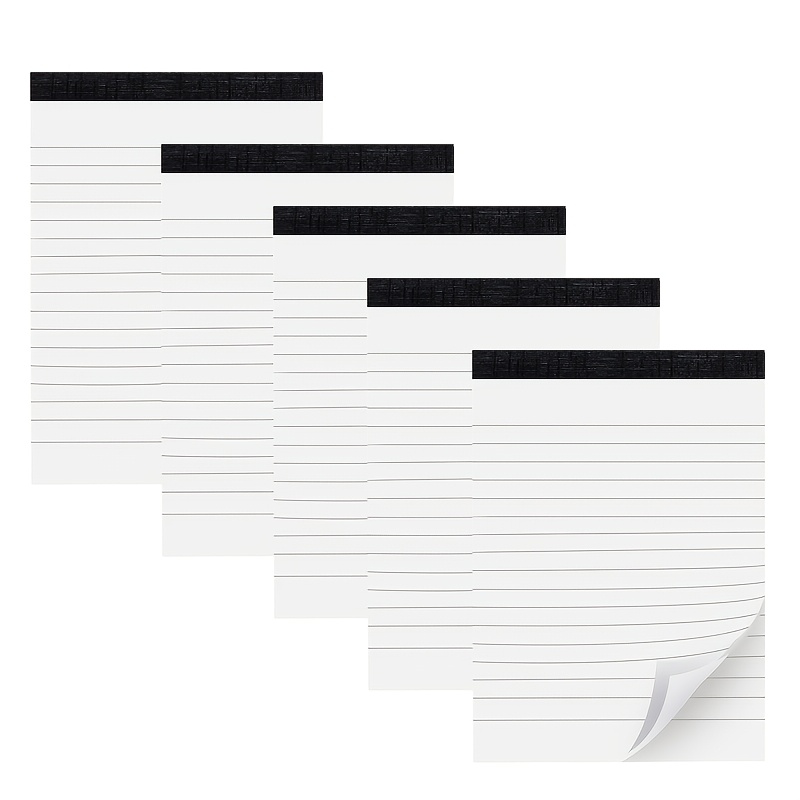 TEMU 5 Stück A6 weiße liniierte Taschennotizbücher – 4×6 Zoll tragbare Größe, 30 Blatt , perforierte Abreißseiten, glatte Papierqualität, ideal für