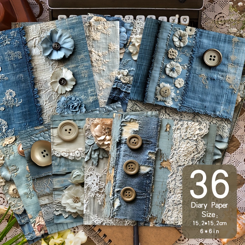 Image of 36 Sheets Paper, 6× 6'', 12 Different Designs, Ideal For Journals, Handmade Cards, Albums, Gift Wrapping, Gift Packaging Album Planner Decorative Paper - The Cowboy Pattern