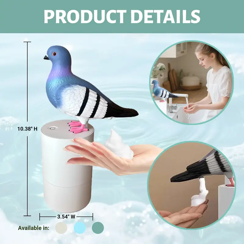 Duif Zeepdispenser Wit/Grijs,Vogel Vorm Automatische Duif Zeepdispenser Wit/Grijs,Vogel Vorm Automatische